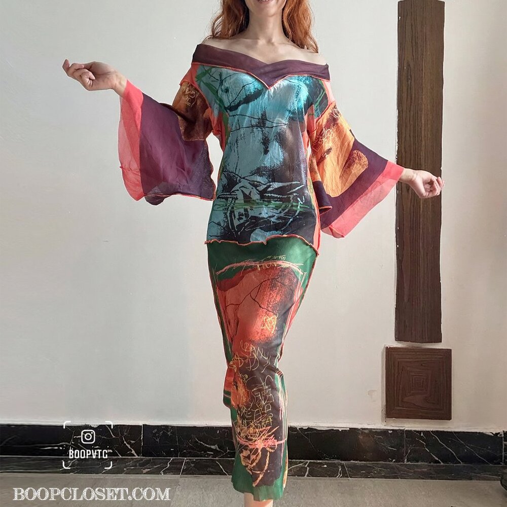 jean paul gaultier Maille DONT BUY RESERVED  kimono style mesh dress venus